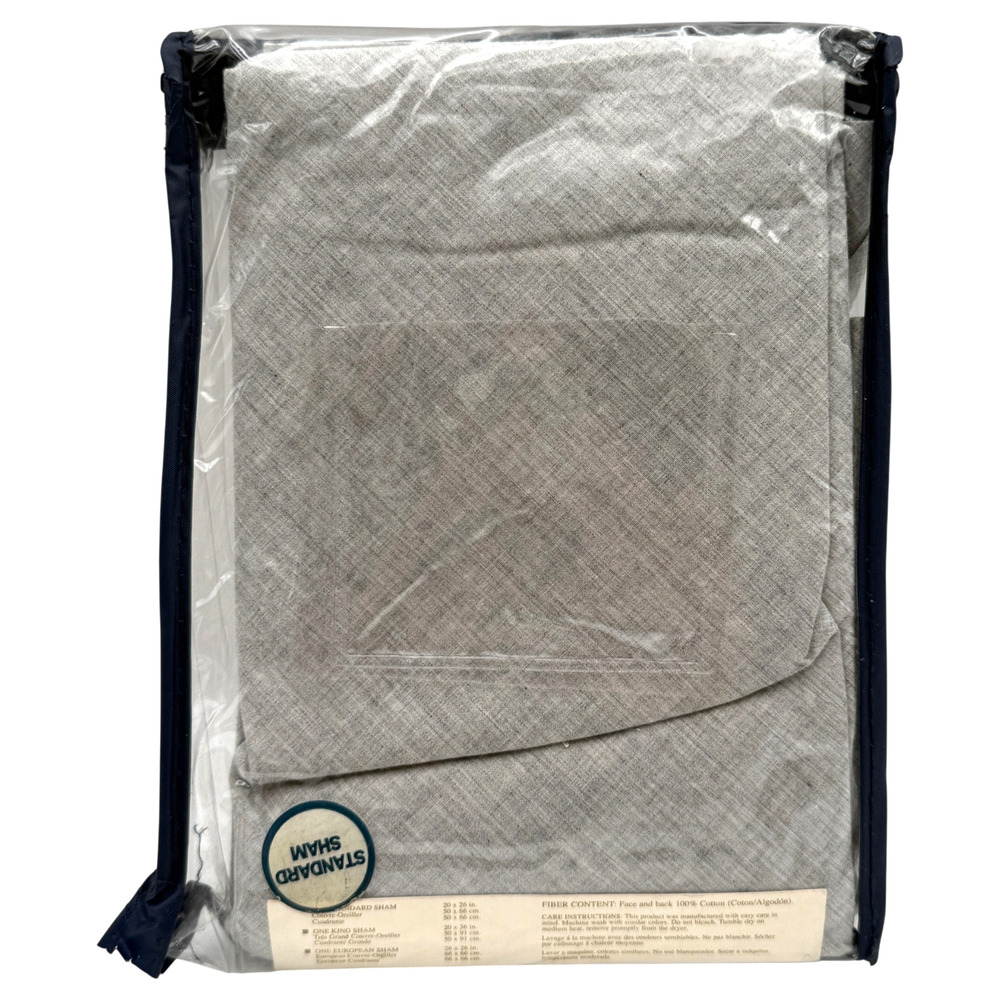 Ralph Lauren (1) Standard Pillow Sham Morgan Heather Light Gray HTF Vintage NOS